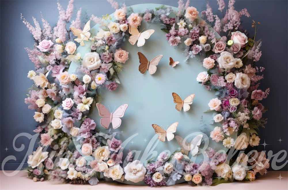 Kate Butterfly Floral Arch Backdrop Designed by Mini MakeBelieve - Kate Backdrop AU