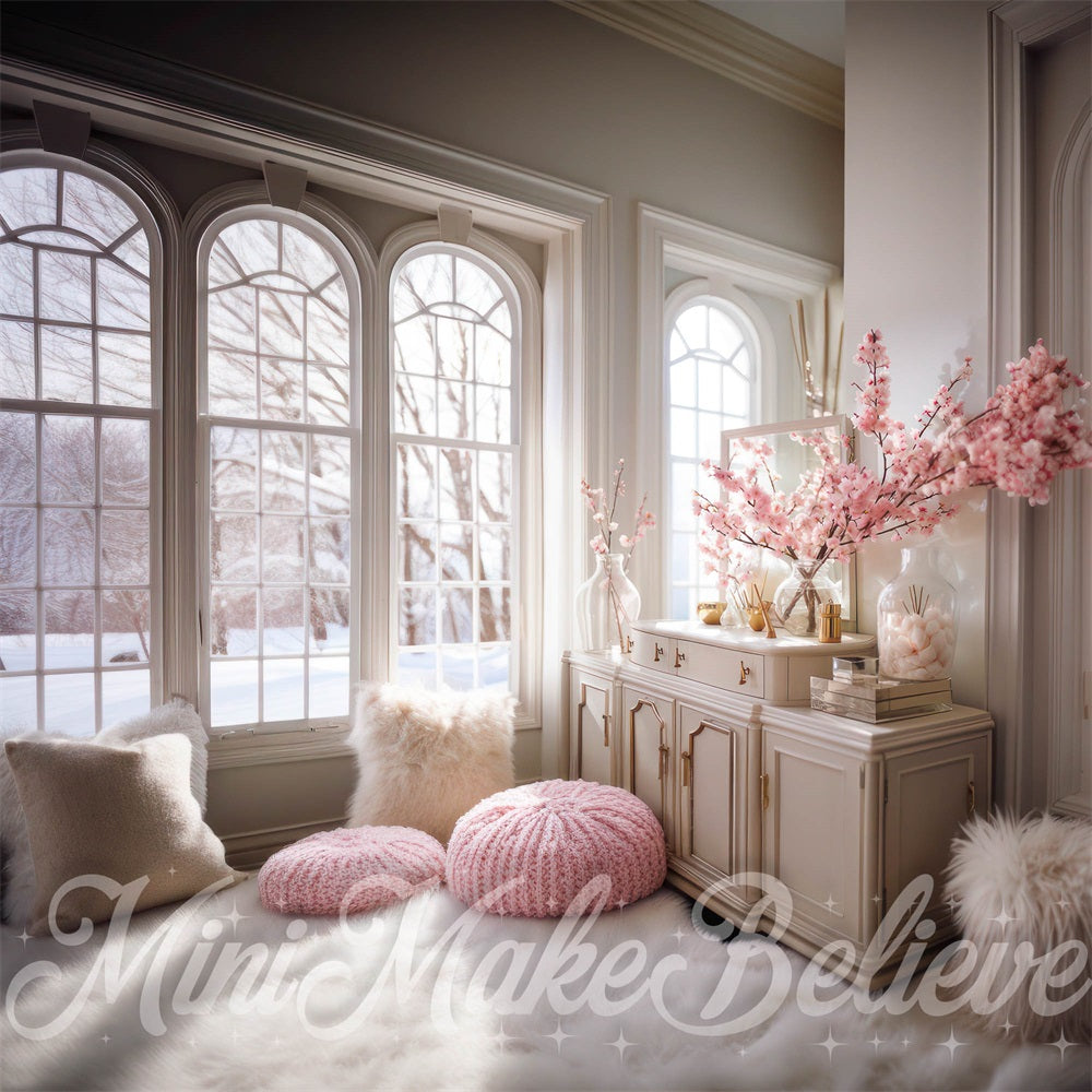 Kate Cozy Pink Interior Backdrop Designed by Mini MakeBelieve - Kate Backdrop AU