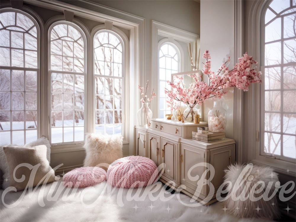 Kate Cozy Pink Interior Backdrop Designed by Mini MakeBelieve - Kate Backdrop AU