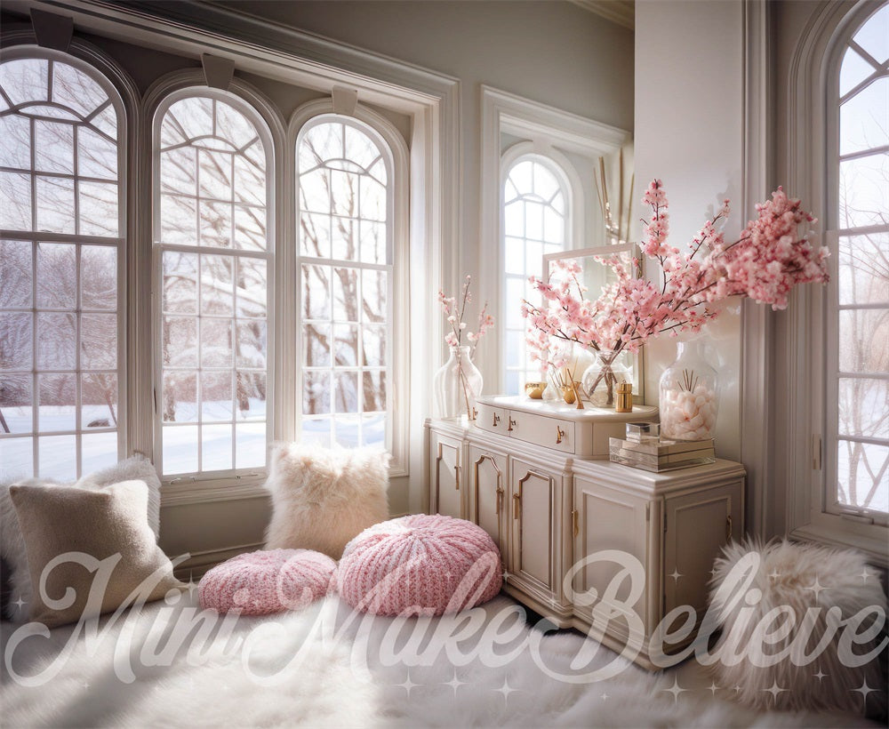 Kate Cozy Pink Interior Backdrop Designed by Mini MakeBelieve - Kate Backdrop AU