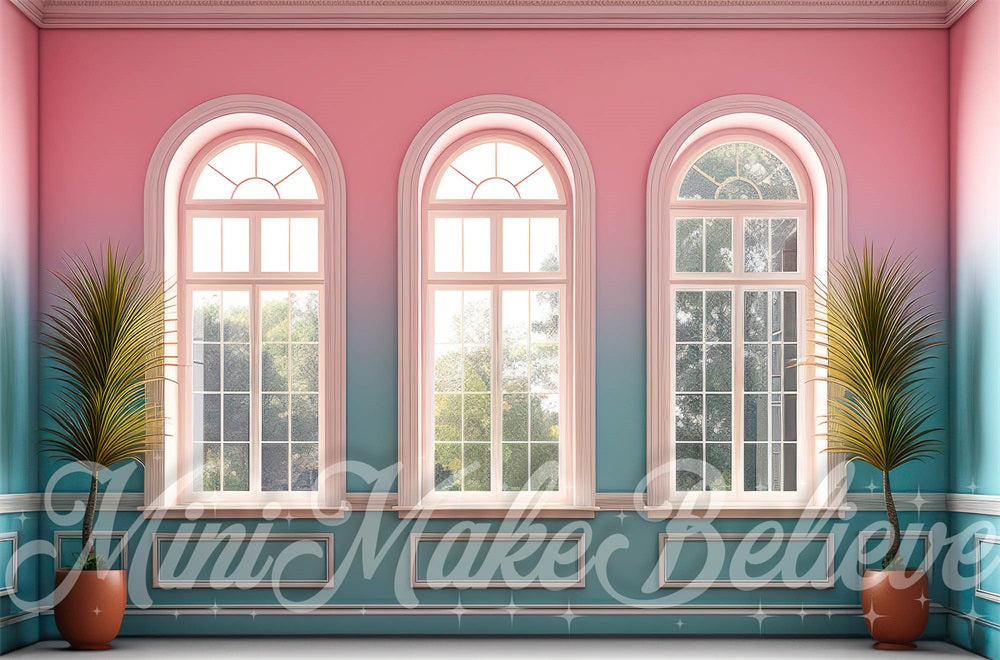 Kate Pink Blue Summer Interior Backdrop Designed by Mini MakeBelieve - Kate Backdrop AU