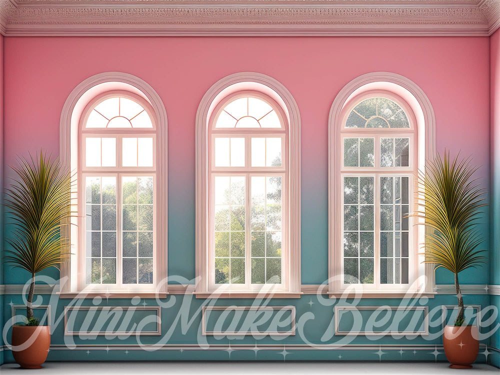 Kate Pink Blue Summer Interior Backdrop Designed by Mini MakeBelieve - Kate Backdrop AU