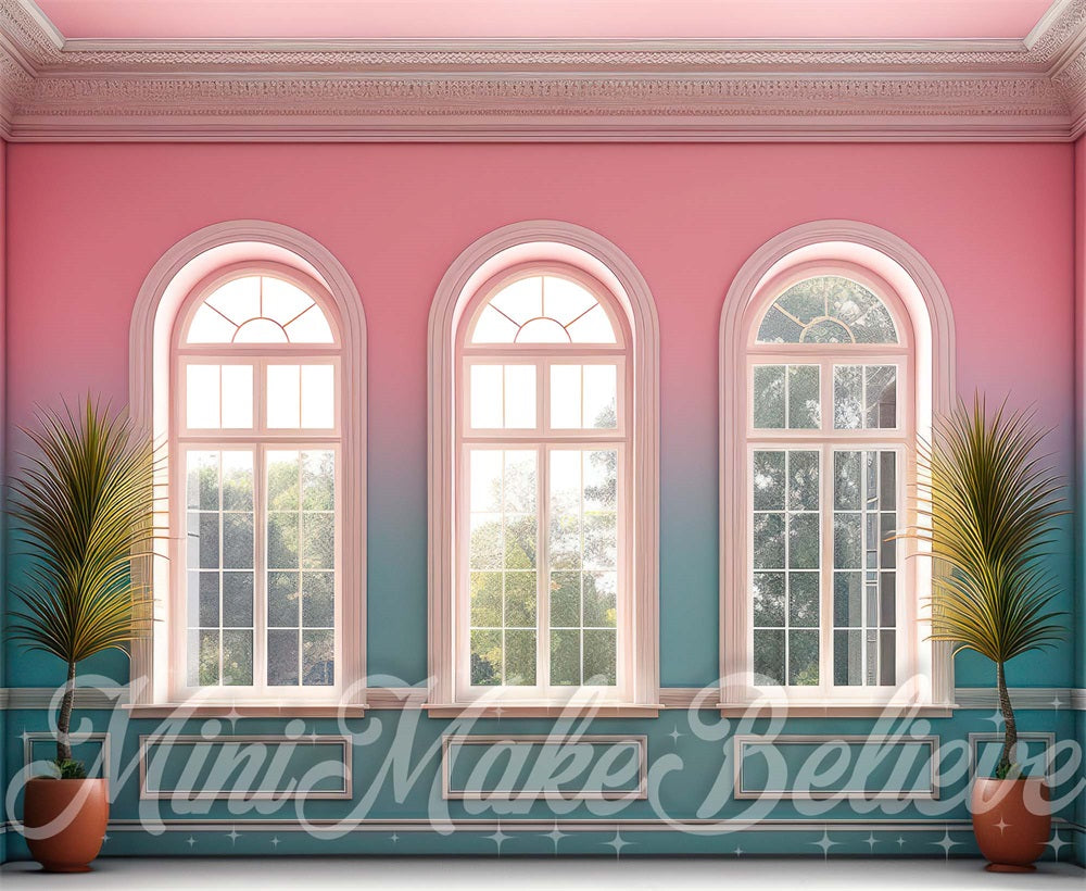 Kate Pink Blue Summer Interior Backdrop Designed by Mini MakeBelieve - Kate Backdrop AU