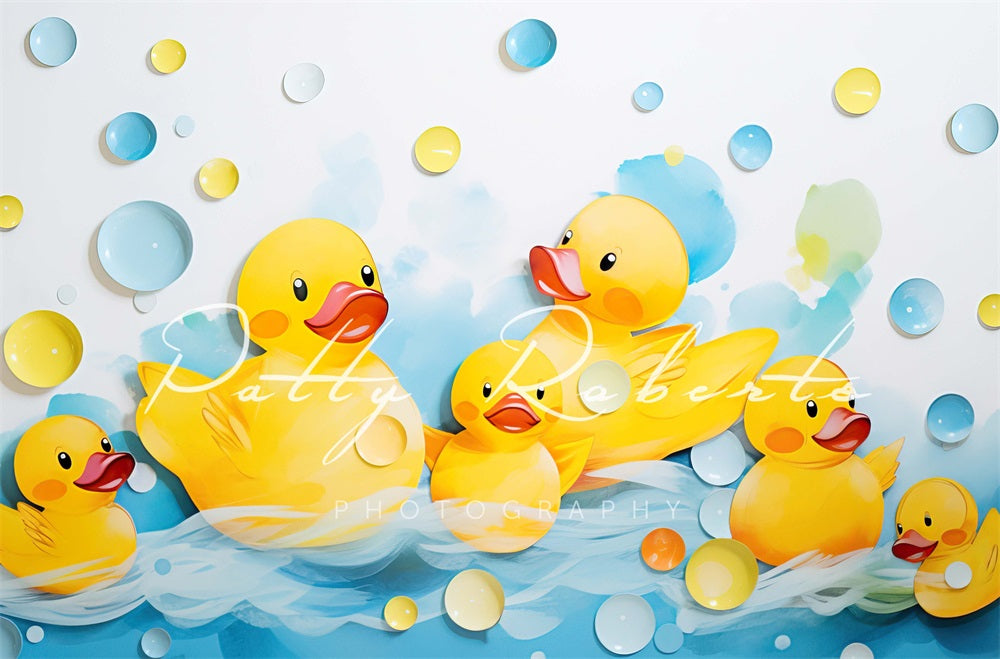 Kate Smash Bath Yellow Ducks Backdrop Designed by Patty Robertss - Kate Backdrop AU