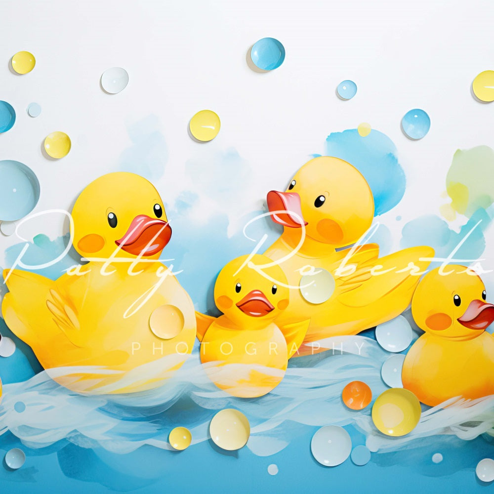 Kate Smash Bath Yellow Ducks Backdrop Designed by Patty Robertss - Kate Backdrop AU