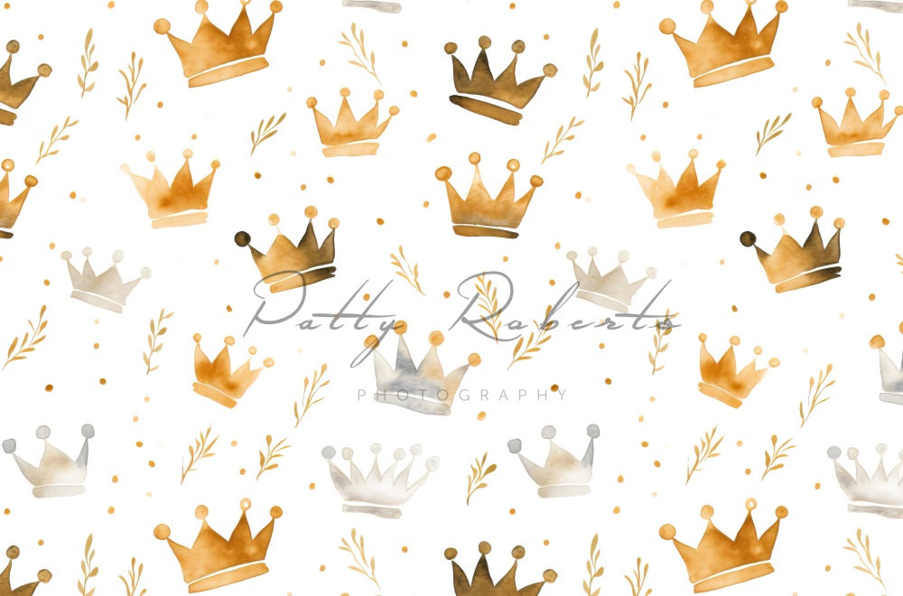 Kate Watercolor Crowns Backdrop Designed by Patty Robertss - Kate Backdrop AU