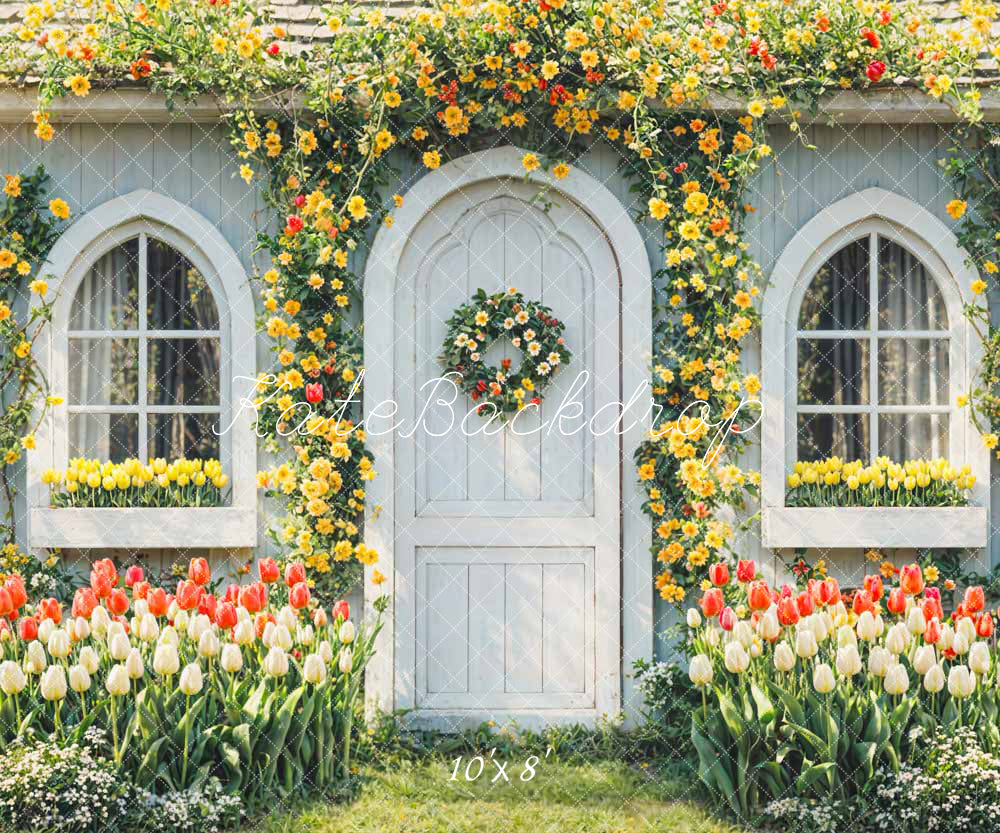 Kate Spring Flowers House Backdrop Designed by Chain Photography - Kate Backdrop AU