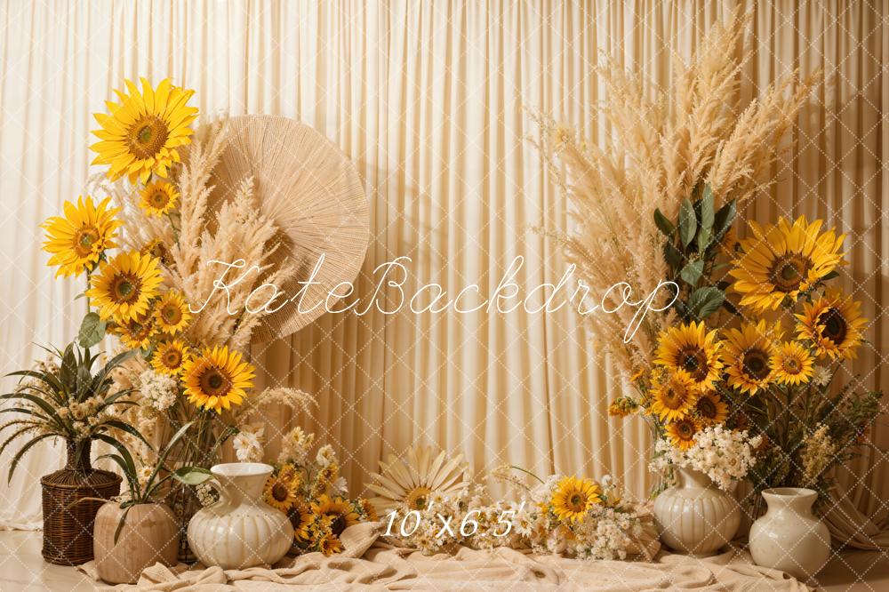 Kate Boho Summer Sunflowers Backdrop Designed by Emetselch - Kate Backdrop AU