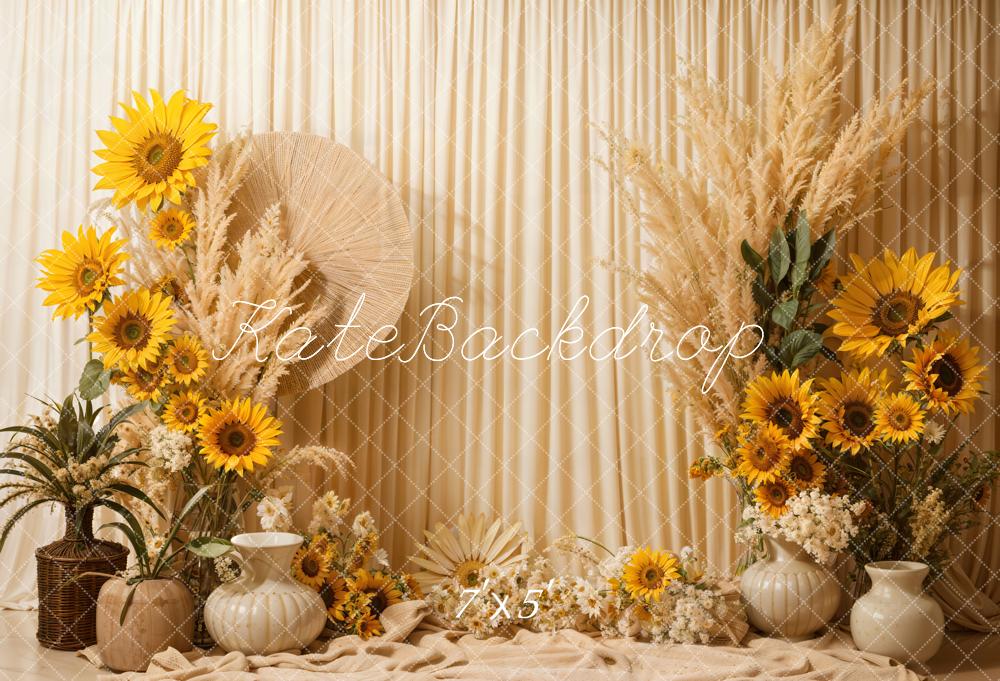 Kate Boho Summer Sunflowers Backdrop Designed by Emetselch - Kate Backdrop AU