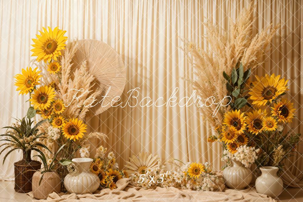 Kate Boho Summer Sunflowers Backdrop Designed by Emetselch - Kate Backdrop AU