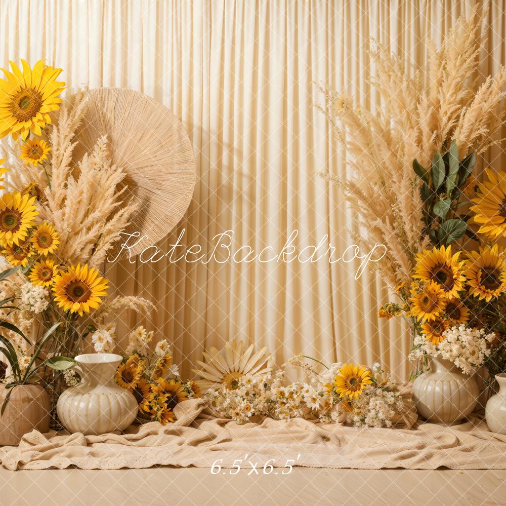 Kate Boho Summer Sunflowers Backdrop Designed by Emetselch - Kate Backdrop AU