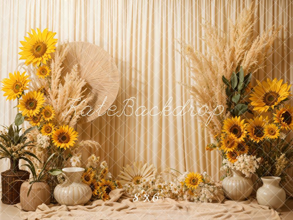 Kate Boho Summer Sunflowers Backdrop Designed by Emetselch - Kate Backdrop AU