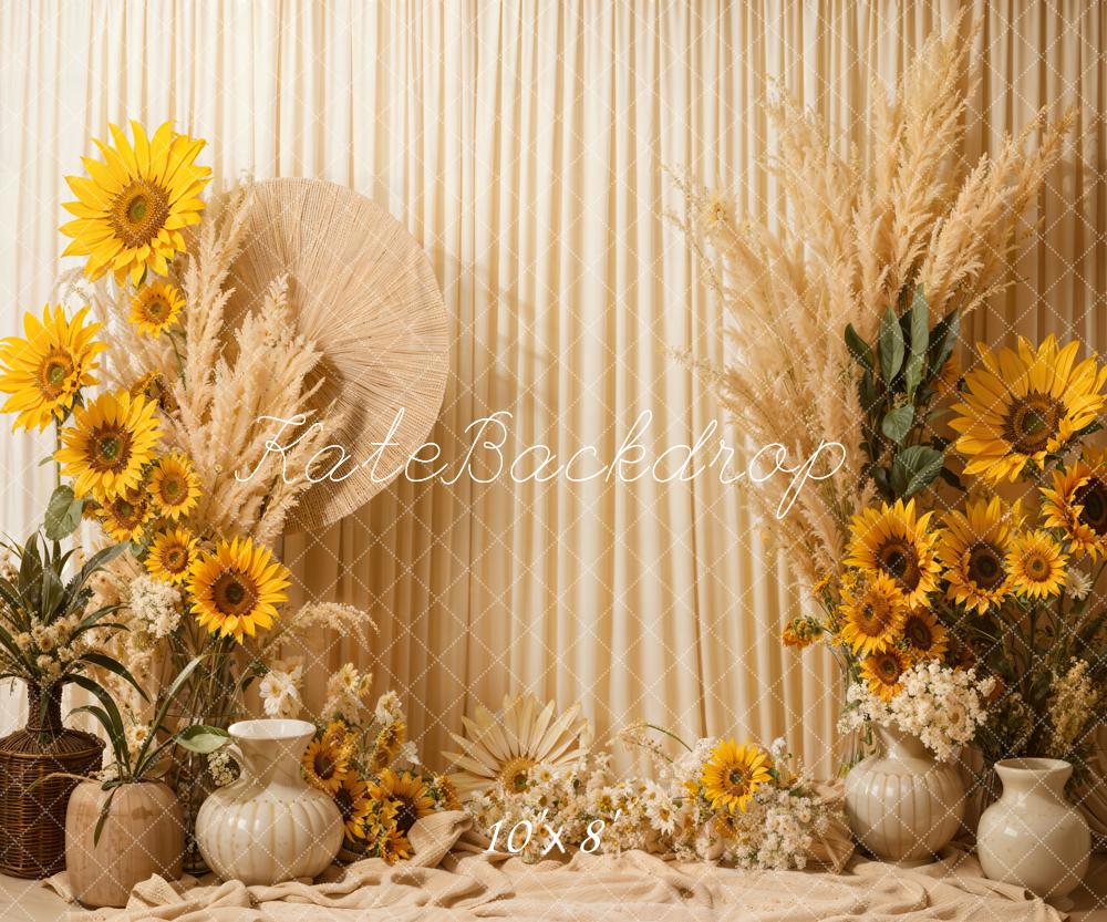 Kate Boho Summer Sunflowers Backdrop Designed by Emetselch - Kate Backdrop AU