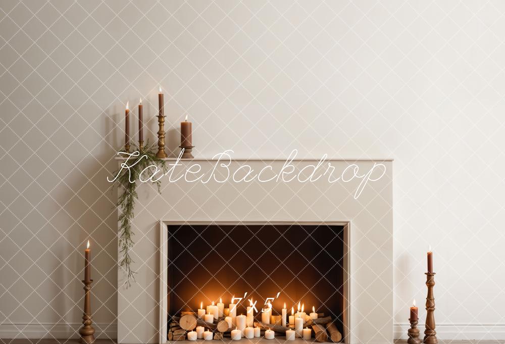 Kate Modern Candle Fireplace Backdrop Designed by Emetselch - Kate Backdrop AU