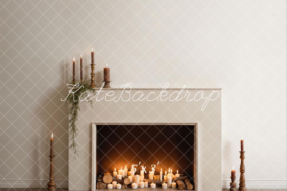 Kate Modern Candle Fireplace Backdrop Designed by Emetselch - Kate Backdrop AU