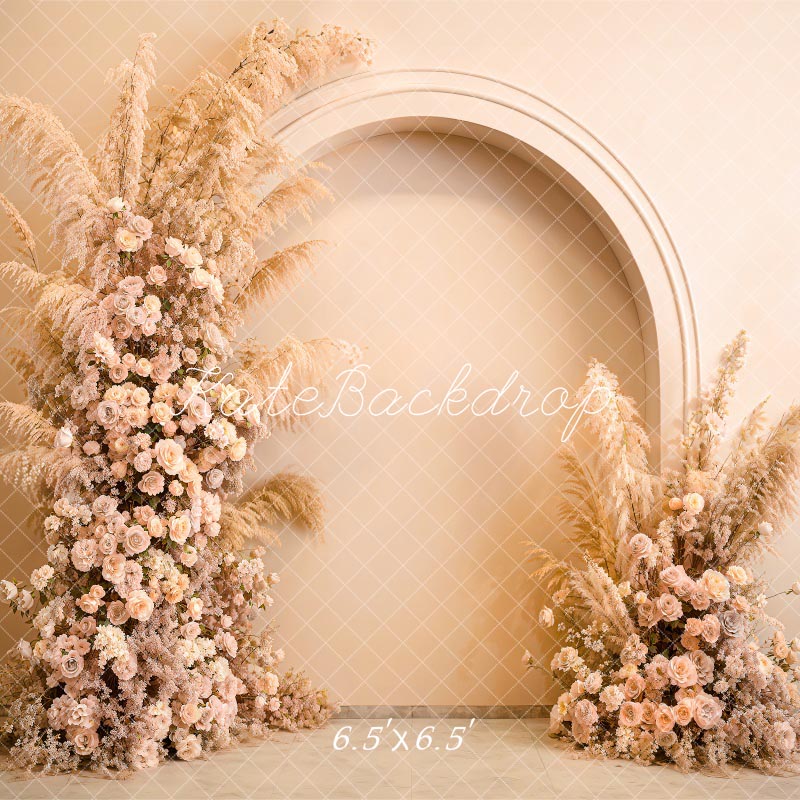 Kate Boho Modern Floral Arch Wall Backdrop Designed by Emetselch - Kate Backdrop AU