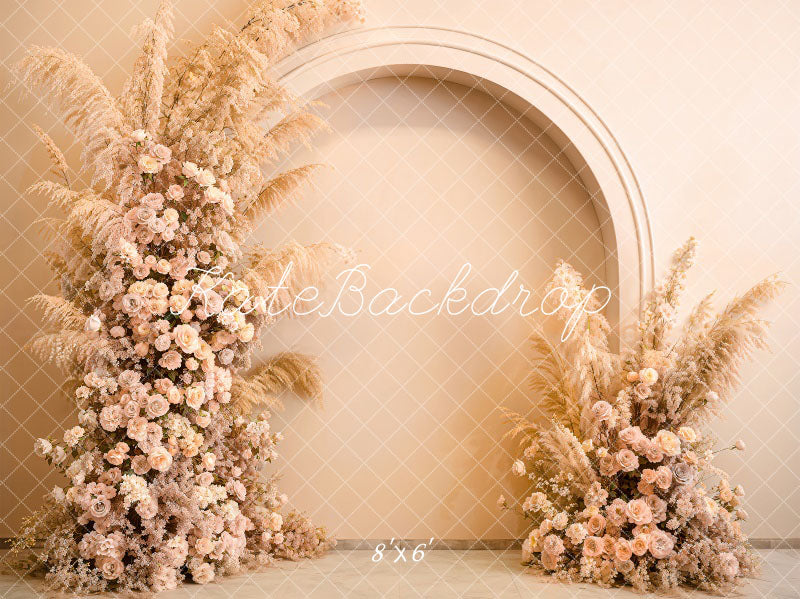 Kate Boho Modern Floral Arch Wall Backdrop Designed by Emetselch - Kate Backdrop AU