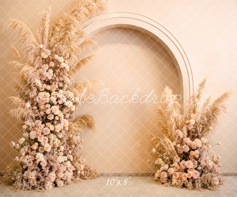 Kate Boho Modern Floral Arch Wall Backdrop Designed by Emetselch - Kate Backdrop AU