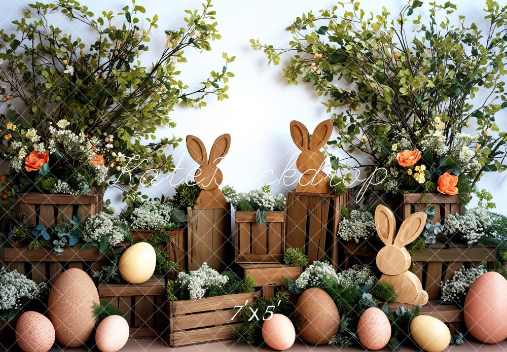Kate Wooden Bunnies Easter Backdrop Designed by Patty Robertss - Kate Backdrop AU