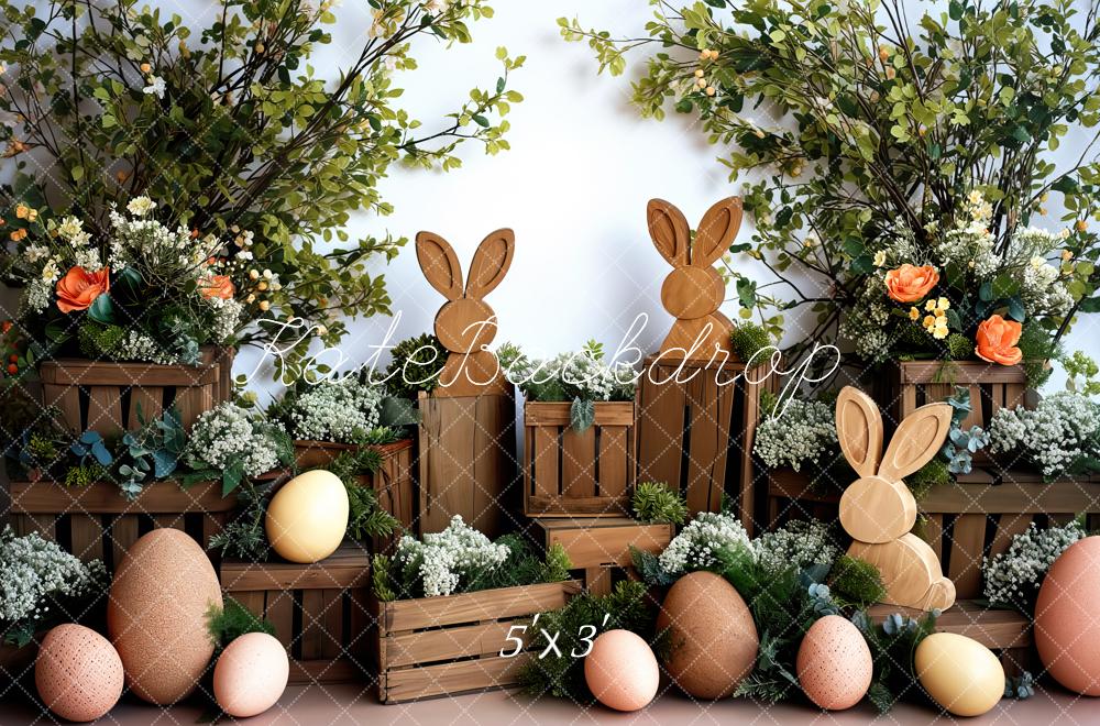 Kate Wooden Bunnies Easter Backdrop Designed by Patty Robertss - Kate Backdrop AU