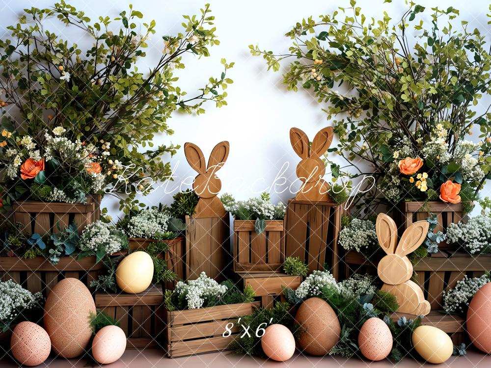 Kate Wooden Bunnies Easter Backdrop Designed by Patty Robertss - Kate Backdrop AU