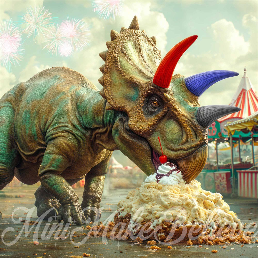 Kate Dino Tricera Independence Backdrop Designed by Mini MakeBelieve - Kate Backdrop AU