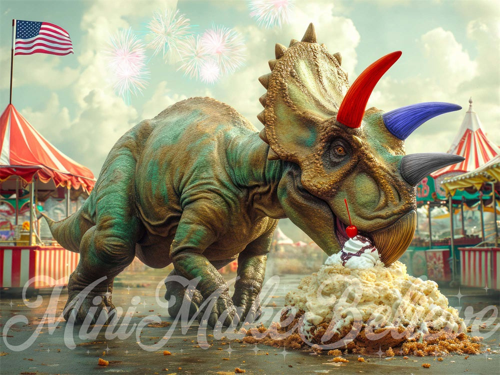 Kate Dino Tricera Independence Backdrop Designed by Mini MakeBelieve - Kate Backdrop AU