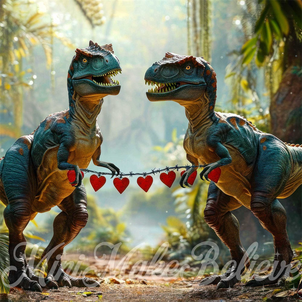 Kate Valentine Forest Dinosaur Backdrop Designed by Mini MakeBelieve - Kate Backdrop AU
