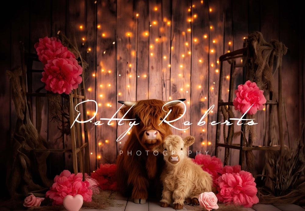 Kate Higland Cow Valentines Day Backdrop Designed by Patty Robertss - Kate Backdrop AU