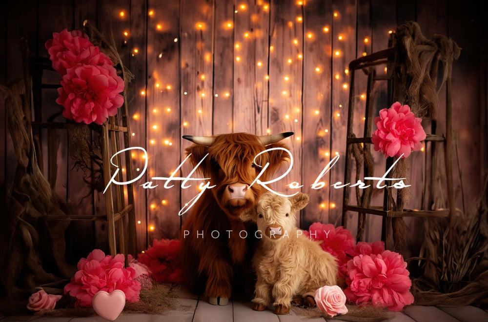 Kate Higland Cow Valentines Day Backdrop Designed by Patty Robertss - Kate Backdrop AU