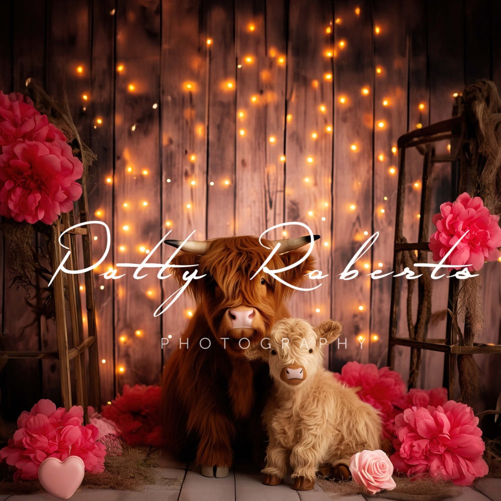 Kate Higland Cow Valentines Day Backdrop Designed by Patty Robertss - Kate Backdrop AU