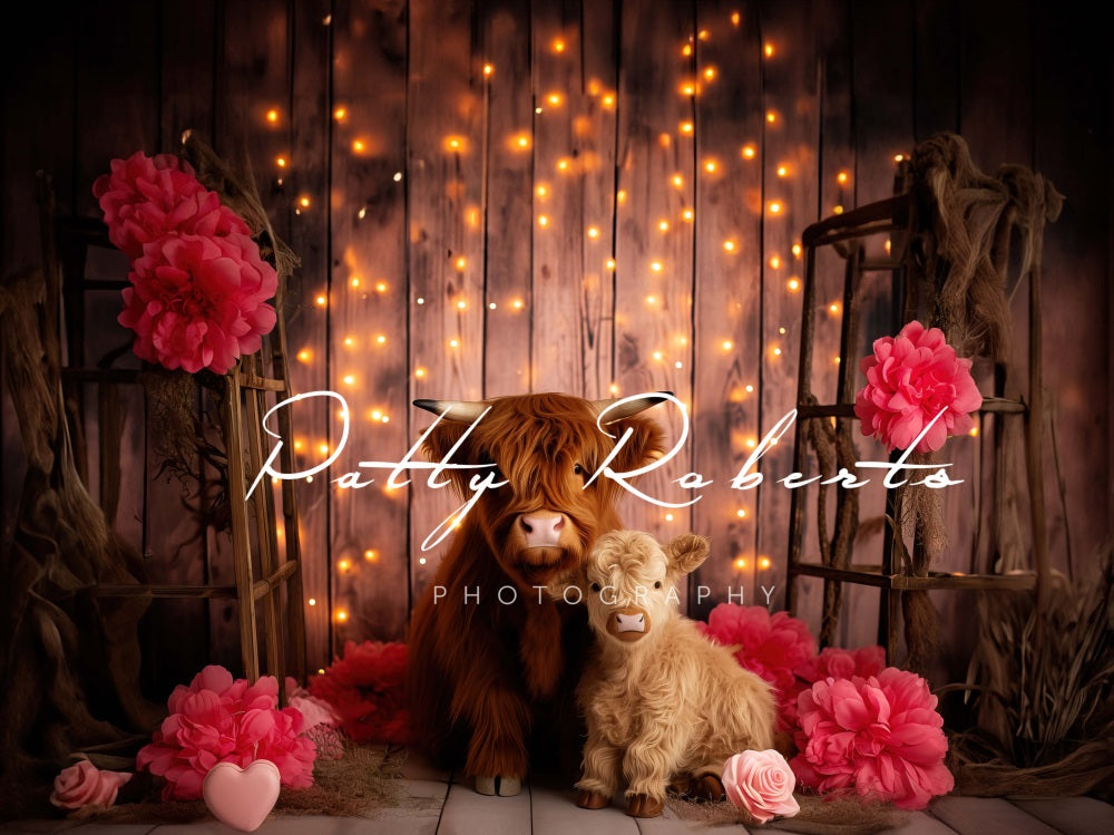 Kate Higland Cow Valentines Day Backdrop Designed by Patty Robertss - Kate Backdrop AU