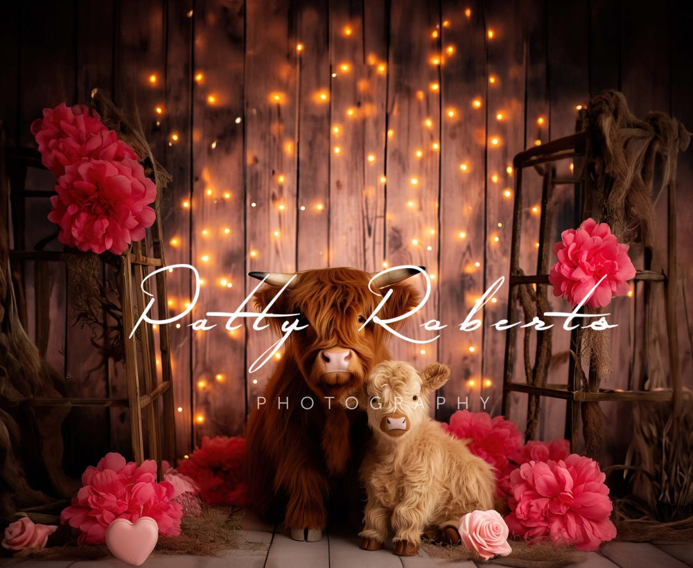 Kate Higland Cow Valentines Day Backdrop Designed by Patty Robertss - Kate Backdrop AU