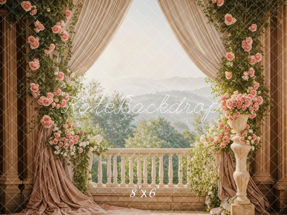 Kate Spring Flowers Curtain Balcony Backdrop Designed by Emetselch - Kate Backdrop AU