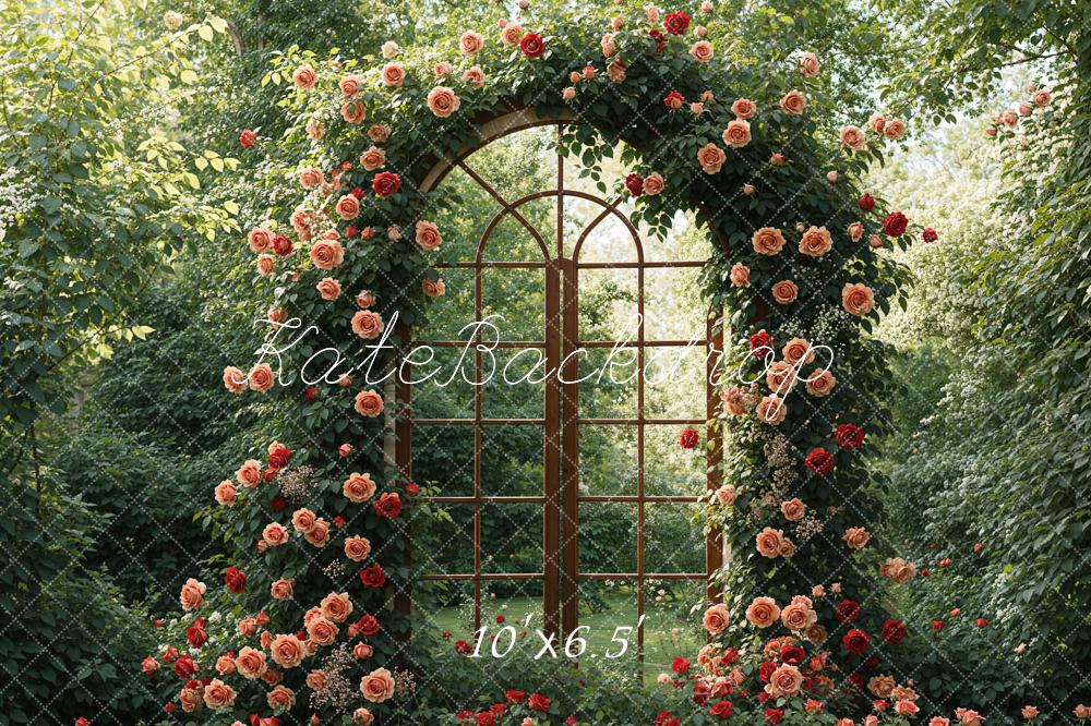Kate Spring Flowers Woods Window Door Backdrop Designed by Emetselch - Kate Backdrop AU