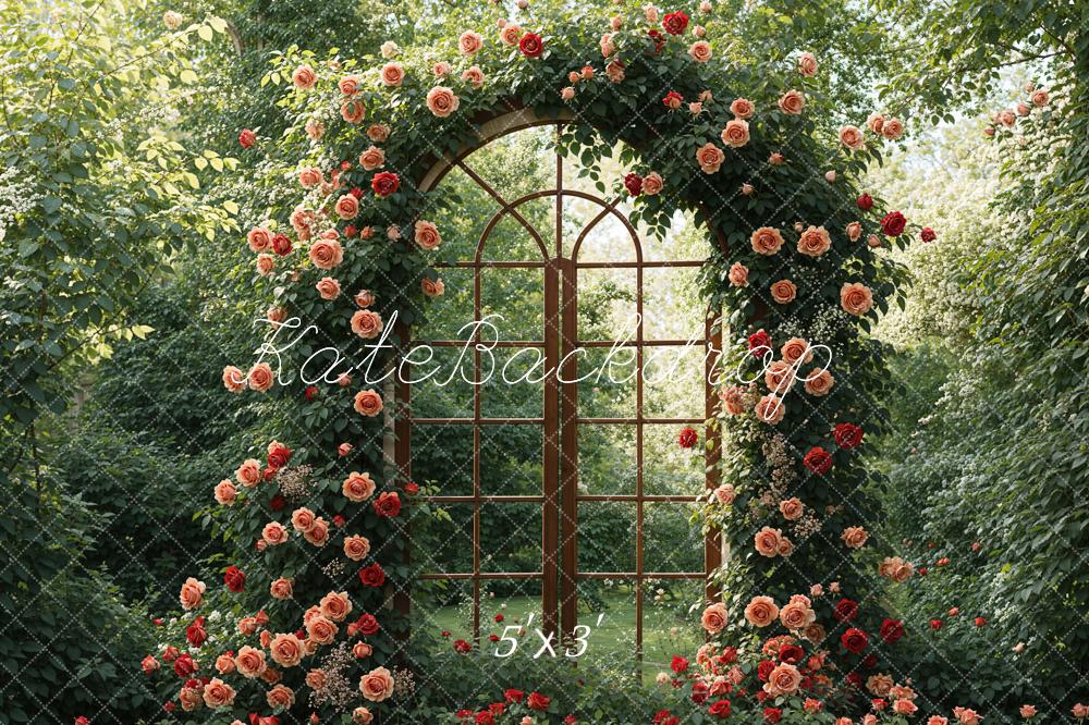Kate Spring Flowers Woods Window Door Backdrop Designed by Emetselch - Kate Backdrop AU
