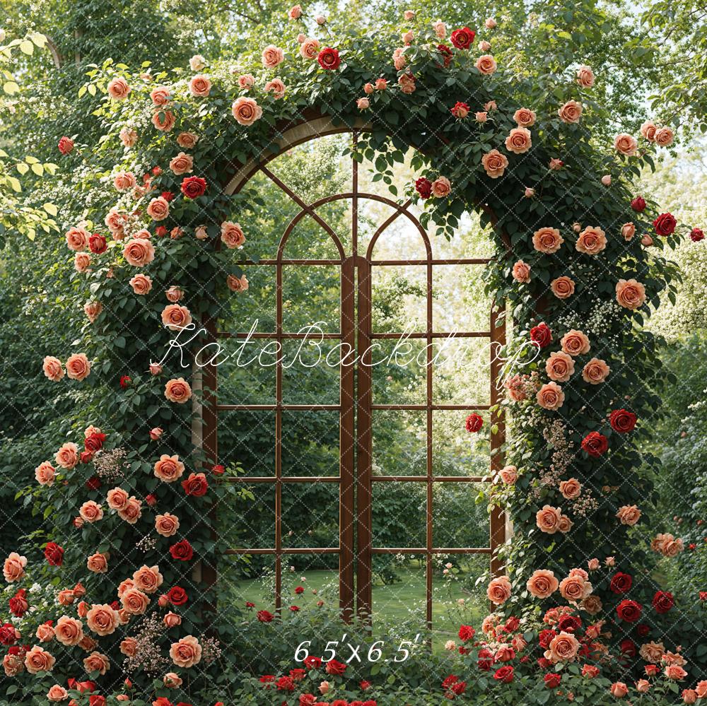 Kate Spring Flowers Woods Window Door Backdrop Designed by Emetselch - Kate Backdrop AU