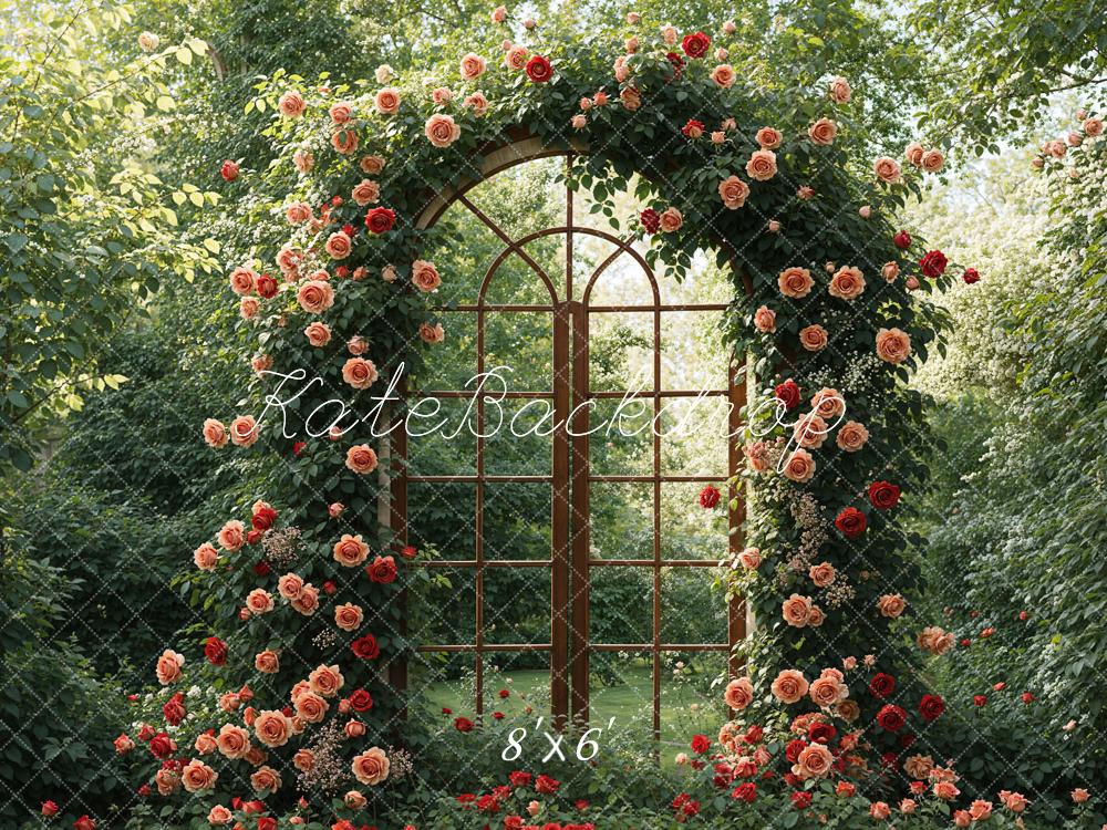 Kate Spring Flowers Woods Window Door Backdrop Designed by Emetselch - Kate Backdrop AU