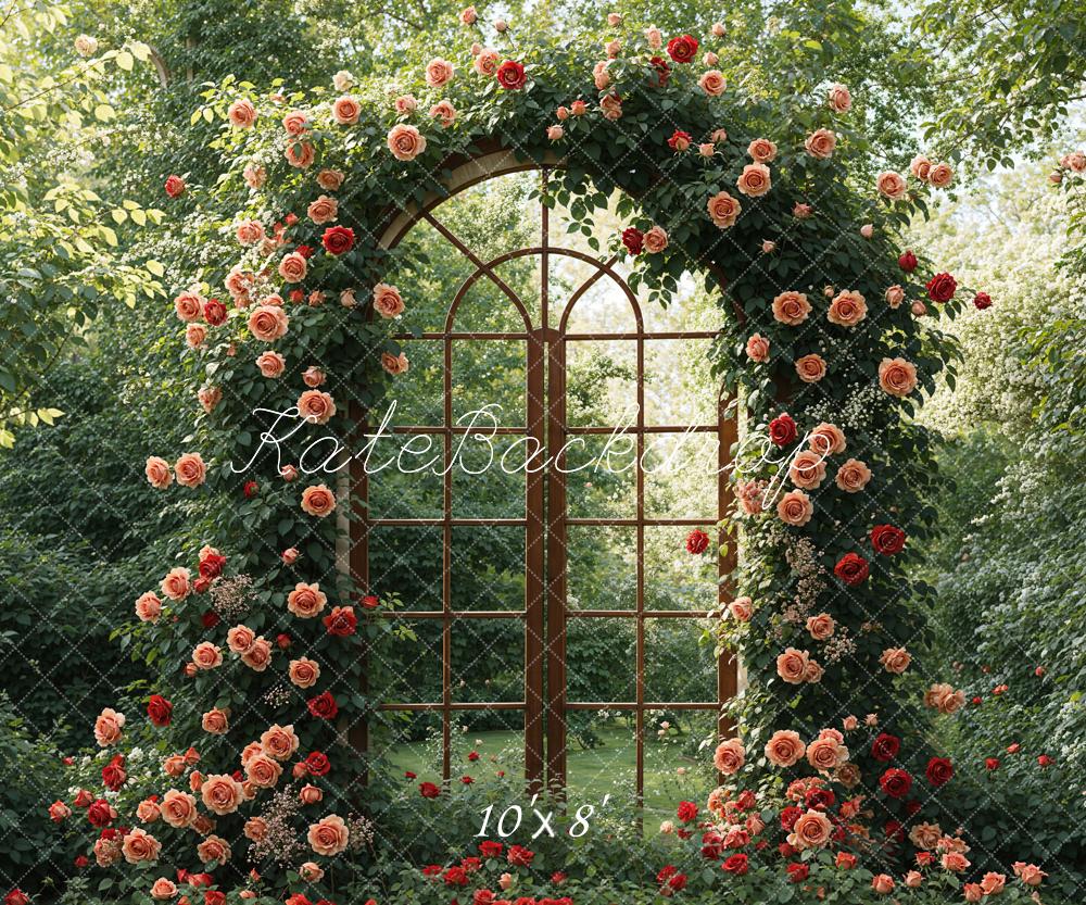 Kate Spring Flowers Woods Window Door Backdrop Designed by Emetselch - Kate Backdrop AU