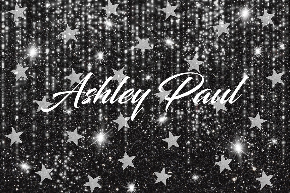 Kate Black Shiny Stars Backdrop Designed by Ashley Paul - Kate Backdrop AU