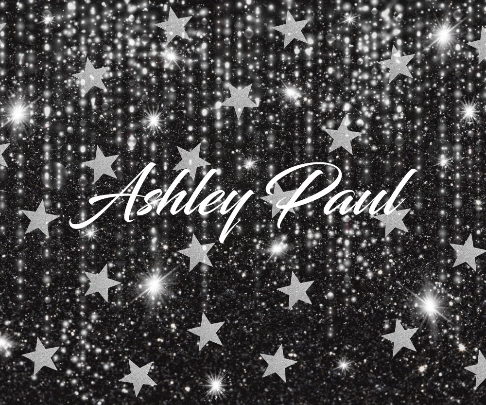 Kate Black Shiny Stars Backdrop Designed by Ashley Paul - Kate Backdrop AU