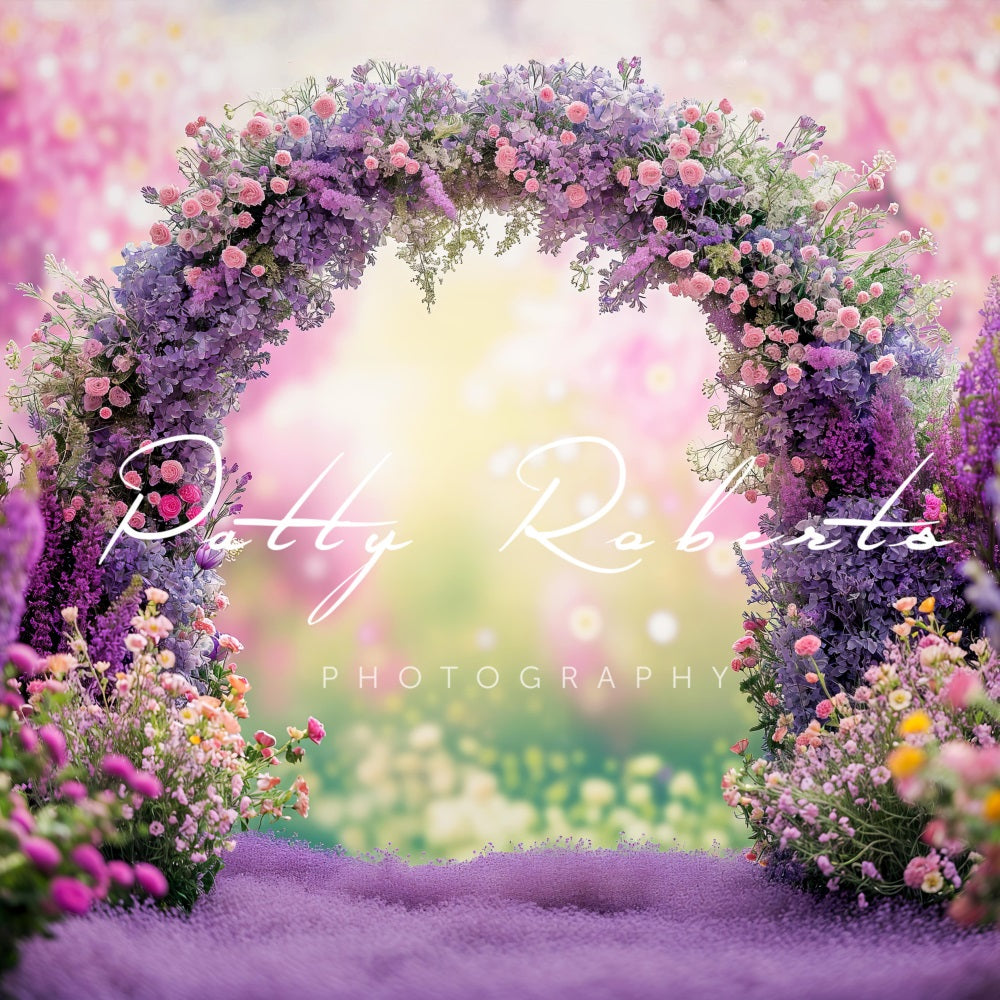 Kate Violet Spring Flowers Arch Backdrop Designed by Patty Robertss - Kate Backdrop AU