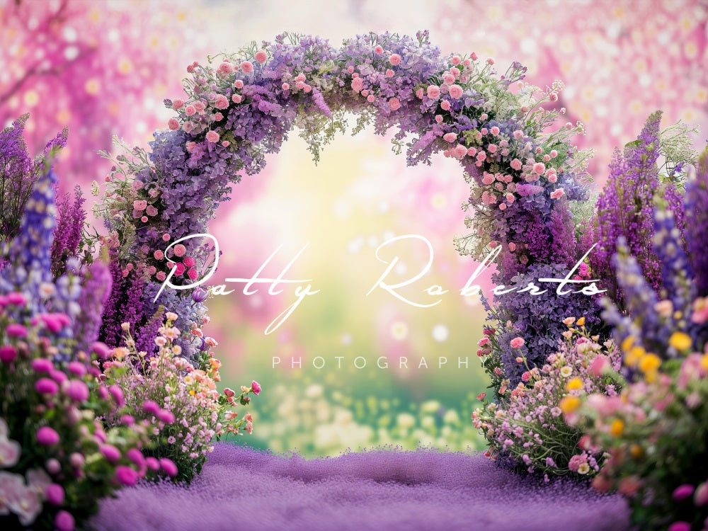 Kate Violet Spring Flowers Arch Backdrop Designed by Patty Robertss - Kate Backdrop AU