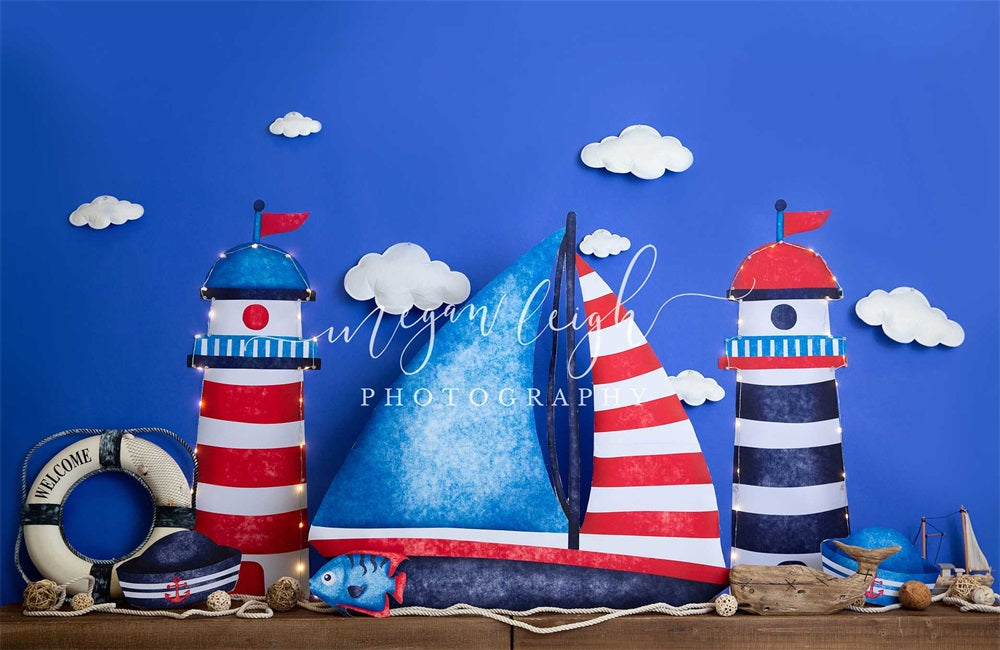 Kate Sail Away Cake Smash Backdrop Designed by Megan Leigh Photography - Kate Backdrop AU
