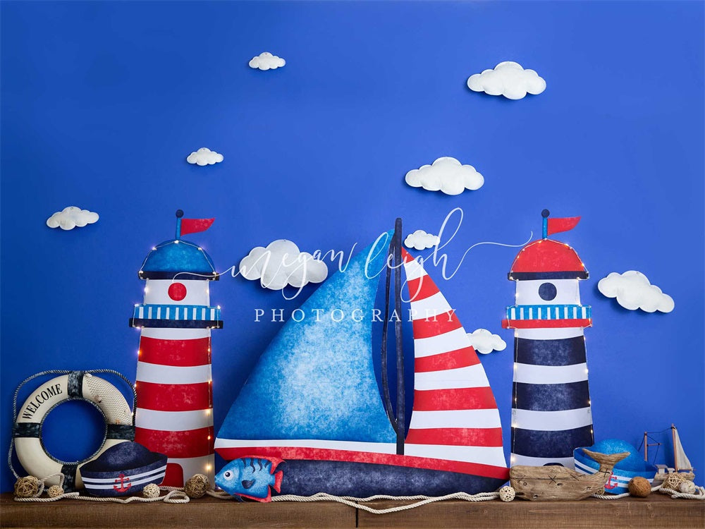 Kate Sail Away Cake Smash Backdrop Designed by Megan Leigh Photography - Kate Backdrop AU