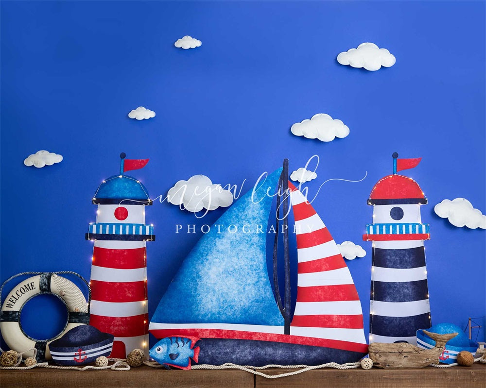 Kate Sail Away Cake Smash Backdrop Designed by Megan Leigh Photography - Kate Backdrop AU