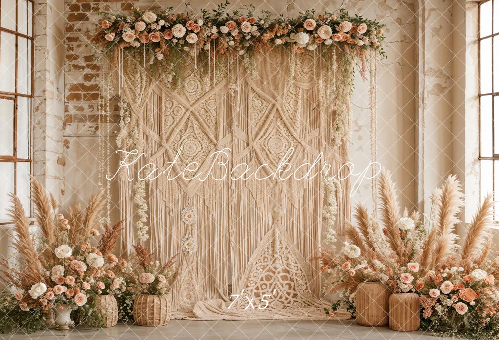 Kate Boho Flower Curtains Backdrop Designed by Laura Bybee - Kate Backdrop AU