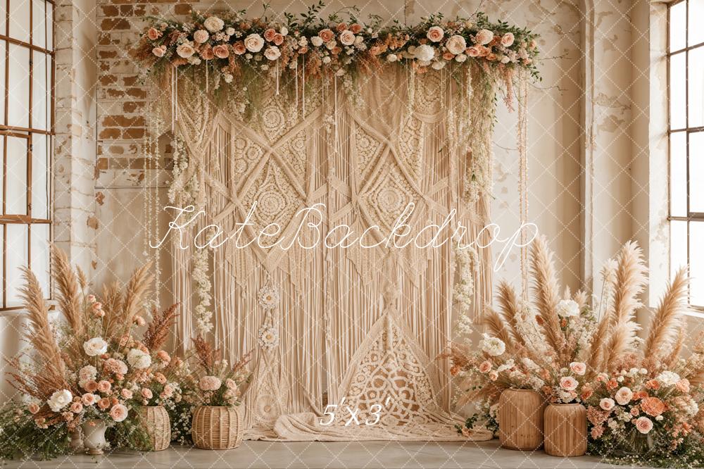 Kate Boho Flower Curtains Backdrop Designed by Laura Bybee - Kate Backdrop AU