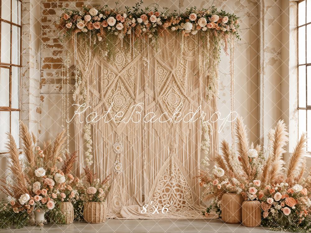 Kate Boho Flower Curtains Backdrop Designed by Laura Bybee - Kate Backdrop AU