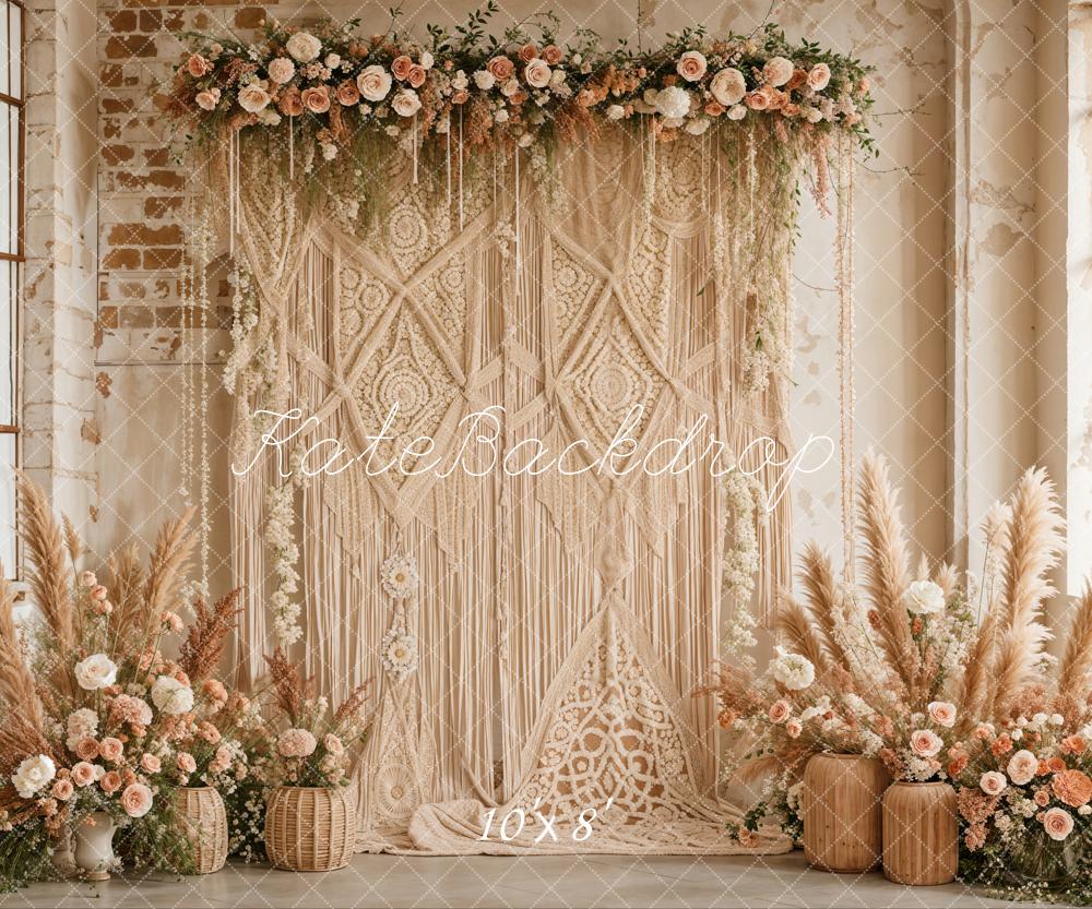 Kate Boho Flower Curtains Backdrop Designed by Laura Bybee - Kate Backdrop AU